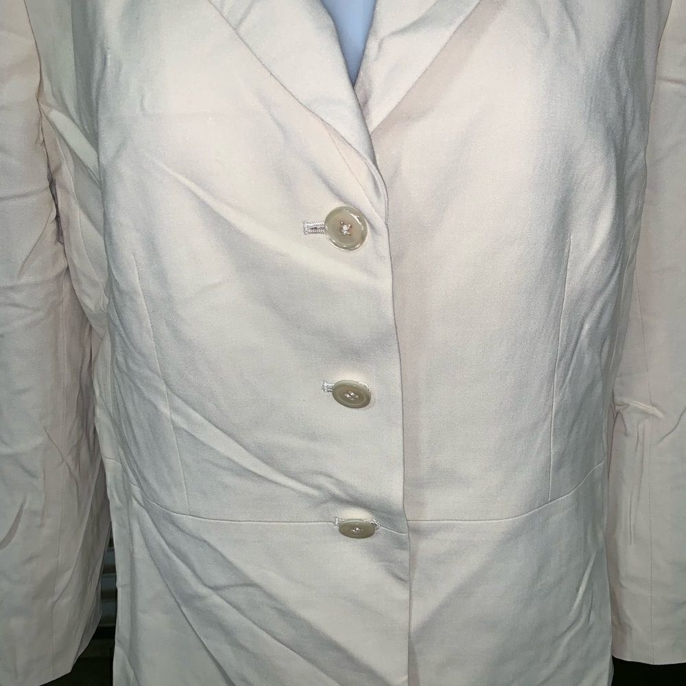 Talbots long sleeve button up blazer cream - Picture 4 of 8
